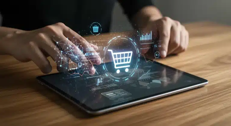 AI-powered e-commerce checkout interface optimizing user experience