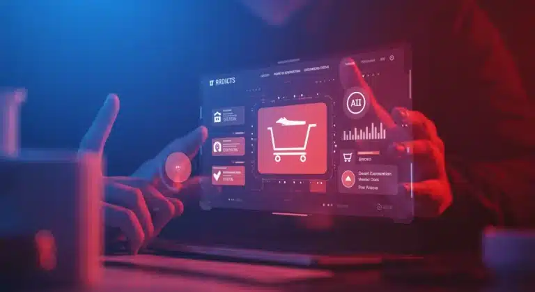 AI-powered personalization dashboard showing customer data and product recommendations for e-commerce retention.