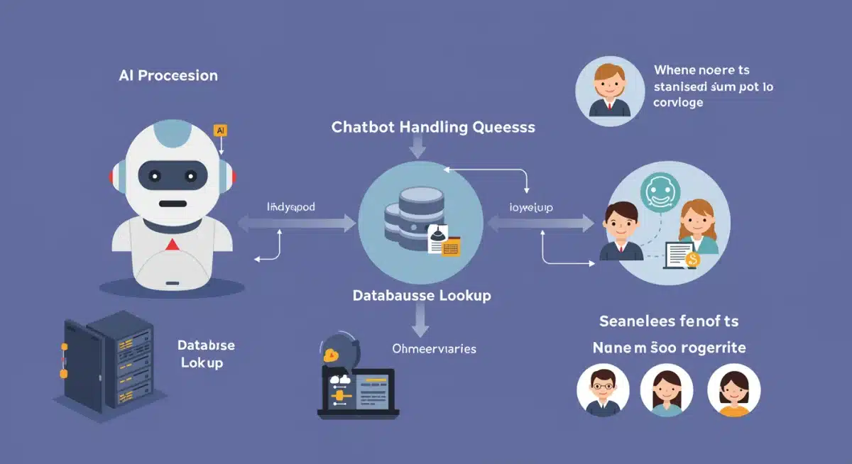 Infographic showing chatbot customer query workflow