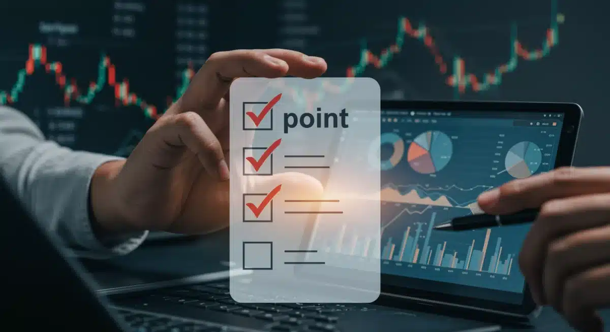 Three-point compliance checklist for marketplace sellers with financial charts and e-commerce data.