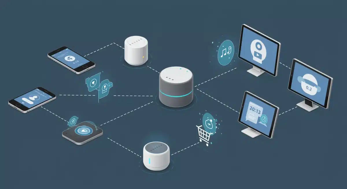 Connected smart devices facilitating voice commerce transactions.