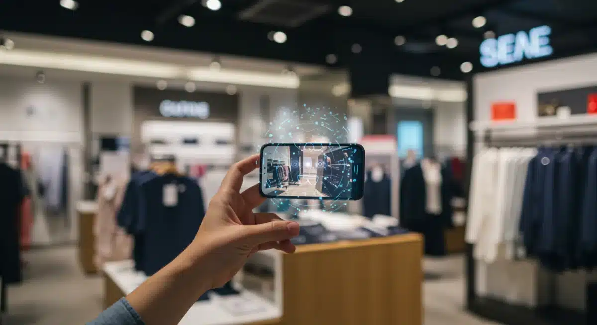 Customer virtually trying on products with AR app
