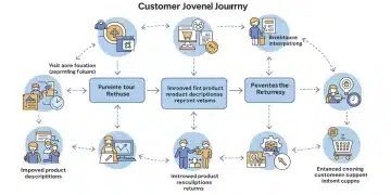 Customer journey flowchart showing return prevention strategies.
