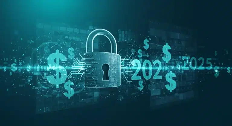 Digital illustration of data privacy and e-commerce impact in 2025