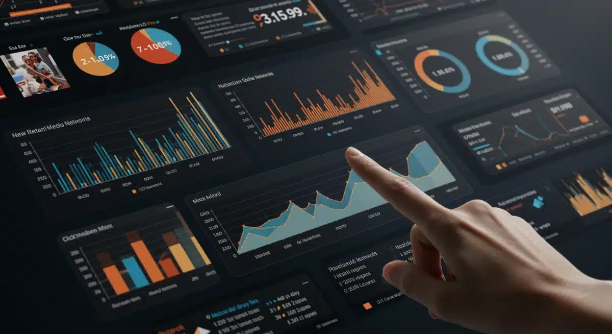 Digital marketing dashboard showing performance metrics for retail ad platforms