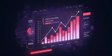Digital dashboard showing reduced return rates and increased profit margins for e-commerce.