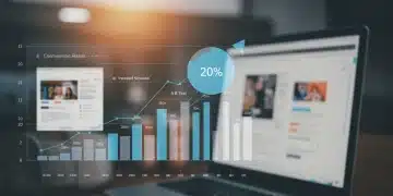 E-commerce dashboard showing 20% conversion rate increase with A/B testing