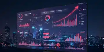 E-commerce predictive analytics dashboard showing sales forecasts and growth metrics.