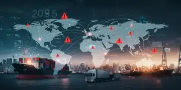 Global supply chain network with data visualization and resilience strategies