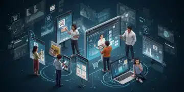 Hyper-personalization strategy in U.S. e-commerce for 2025, showing diverse customers interacting with tailored digital shopping experiences.