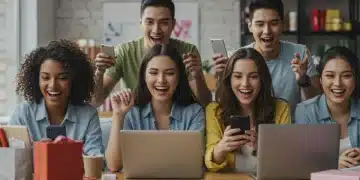 People engaging with live shopping stream on digital devices