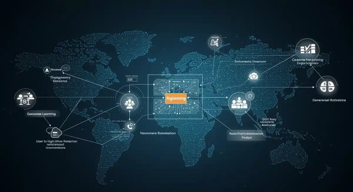 Machine learning algorithms processing customer data for personalized product recommendations.