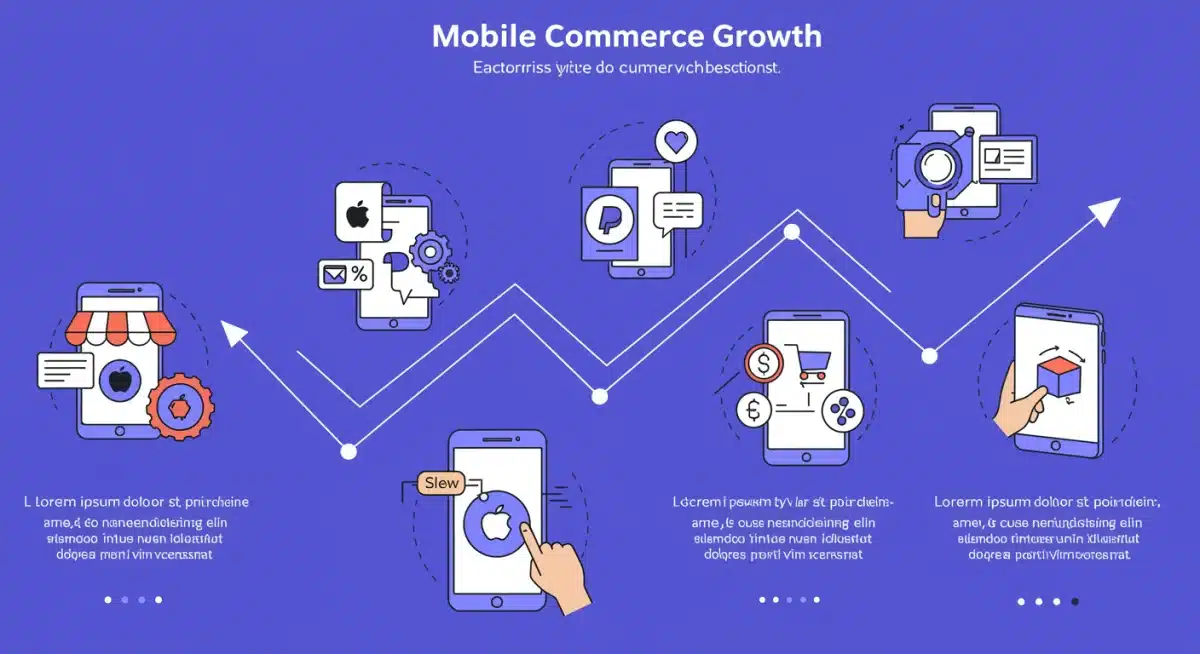 Infographic showing factors driving mobile commerce growth
