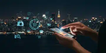 Smartphone user making a mobile purchase, digital commerce growth