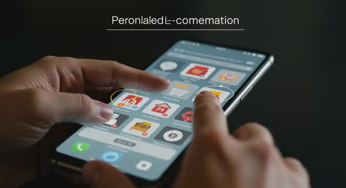 Personalized e-commerce interface on a smartphone