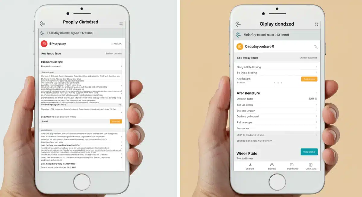 Comparison of poor versus optimized mobile product listing for better user experience