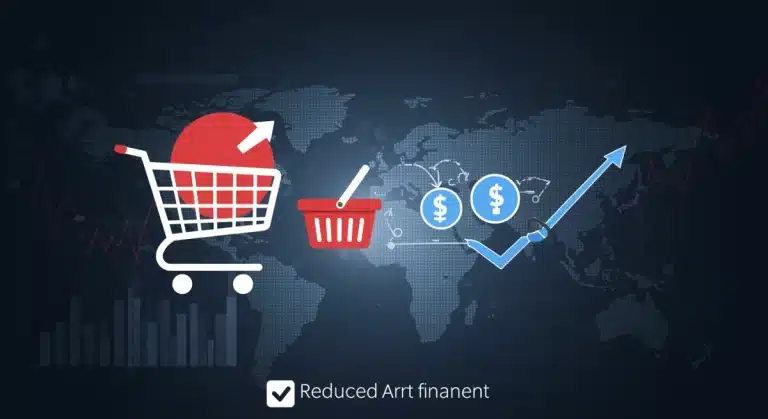 Illustration of a seamless checkout process leading to a successful transaction, showing digital payment icons and a happy customer face.