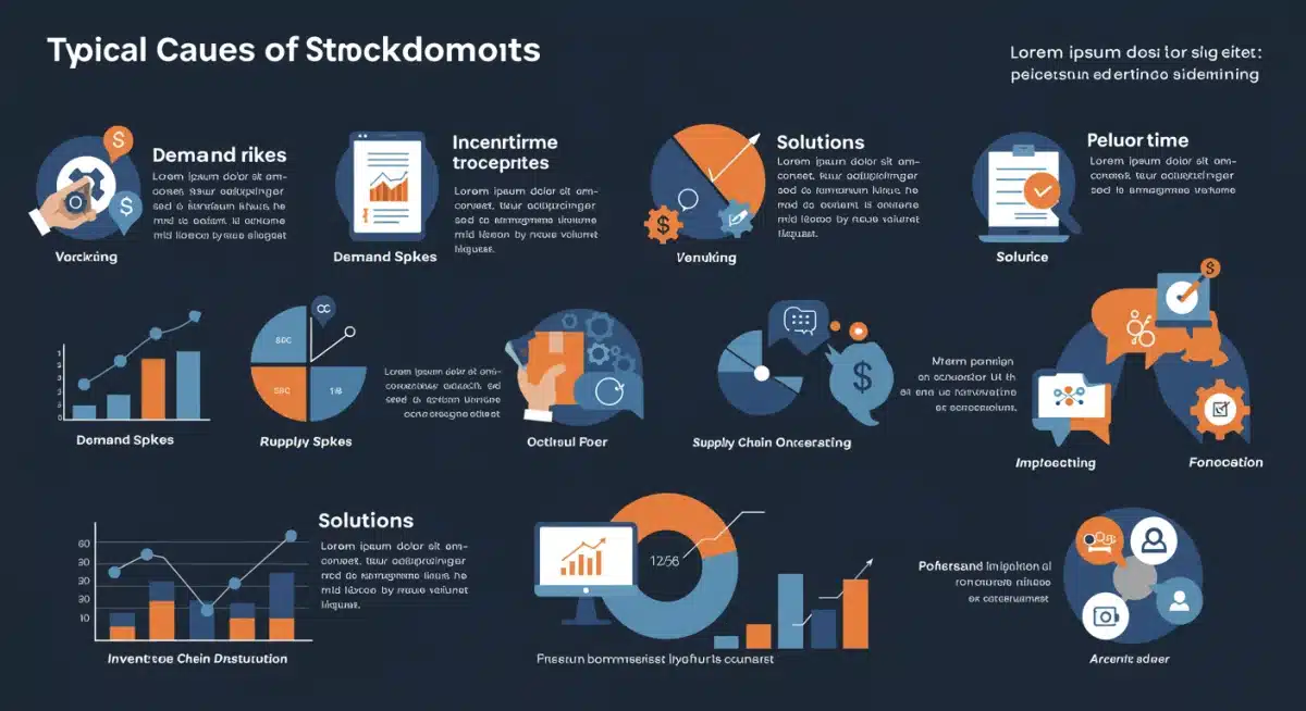 Infographic detailing causes and solutions for product stockouts