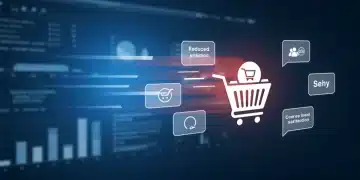 Illustration of a streamlined checkout process leading to successful online purchase
