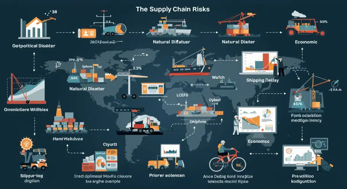 Infographic on supply chain risks and predictive analytics for mitigation