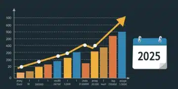 Graph showing profit margins with Walmart logo and 2025 calendar icon, symbolizing fee changes.