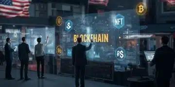 Futuristic e-commerce platform with Web3 elements for U.S. businesses