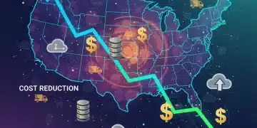 Graph showing 20% cost reduction in cloud hosting for e-commerce businesses in the USA market.