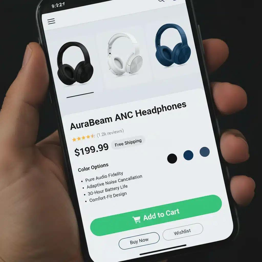 Seamless mobile user experience with fast loading product page