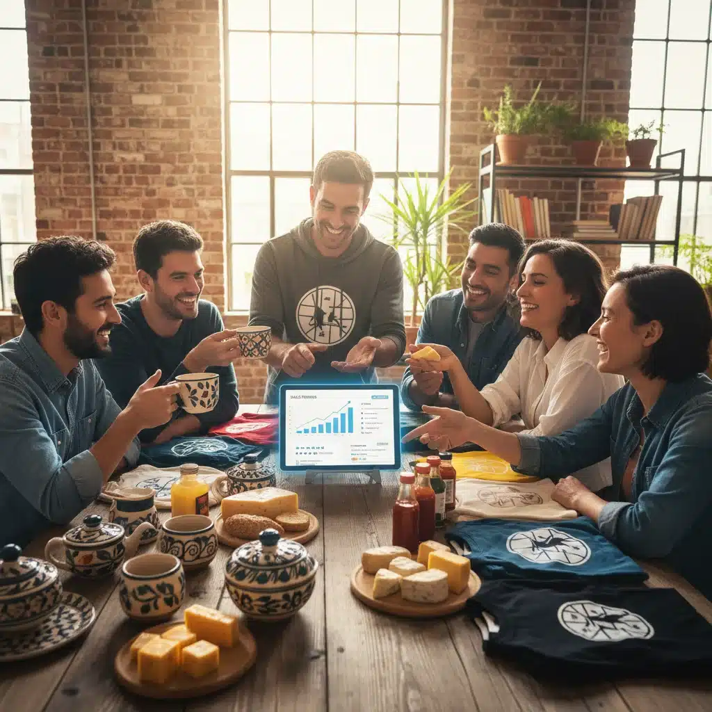 Small business owners discussing niche product sales strategies on various marketplaces.