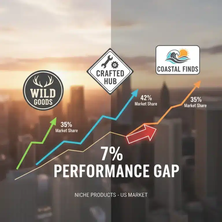 Comparative analysis of top US marketplaces for niche products in 2026, showing performance gap.
