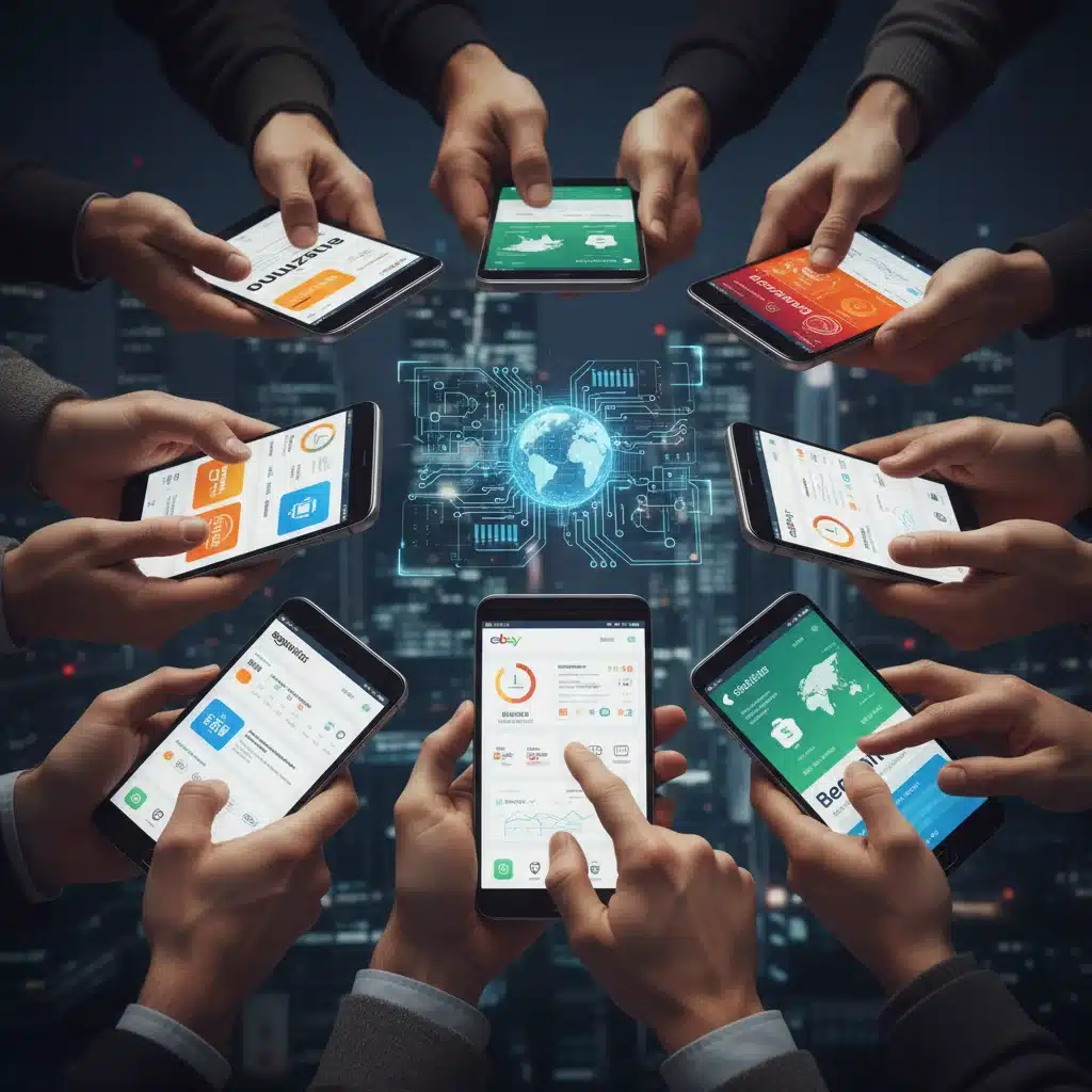 Diverse hands holding devices, navigating e-commerce platforms, illustrating algorithm adaptation