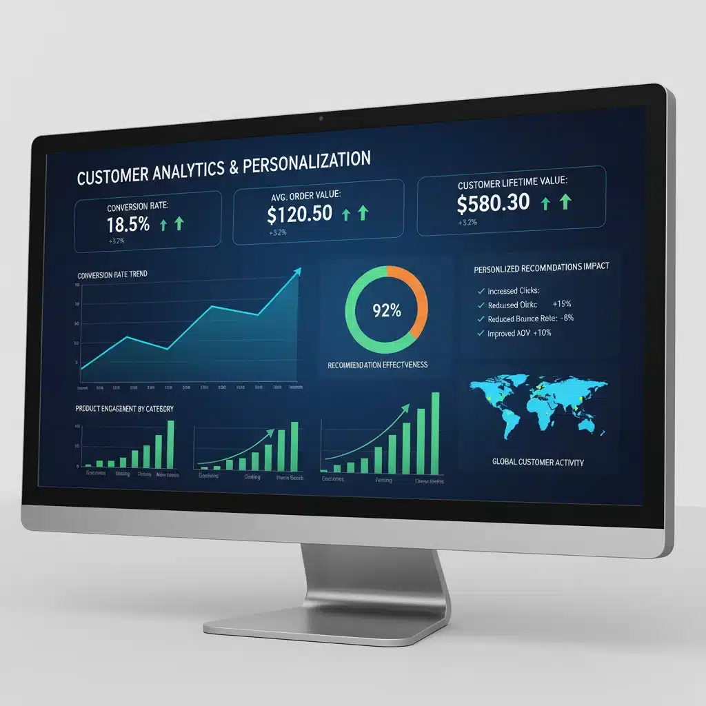 E-commerce analytics dashboard showing AI impact