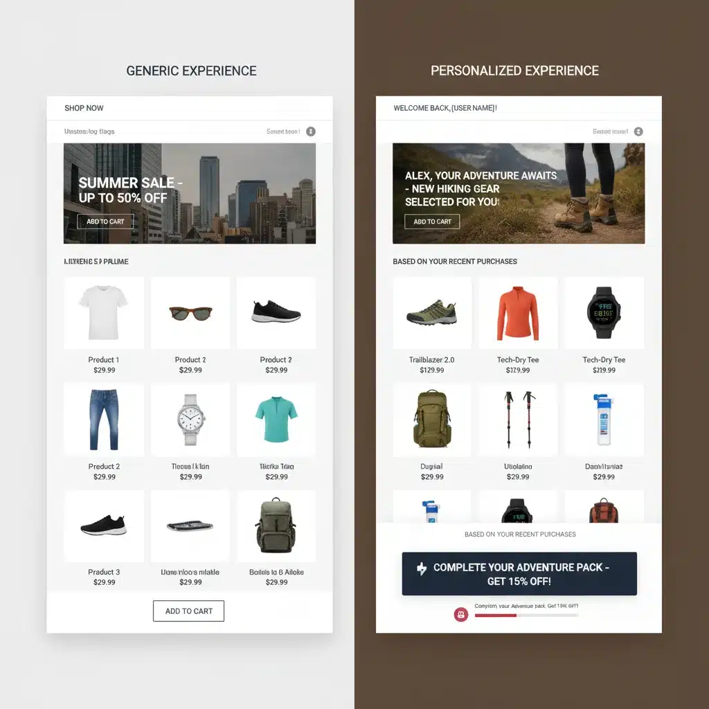Comparison of generic versus AI-personalised e-commerce product pages