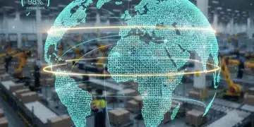 Global supply chain network with digital overlay signifying resilience and 98% on-time delivery by 2026 in US e-commerce.