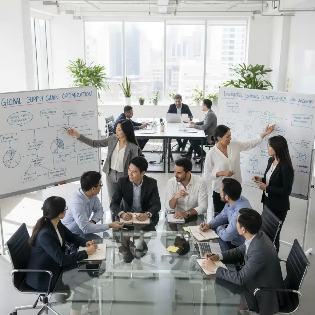 Logistics team collaborating on supply chain diversification strategies